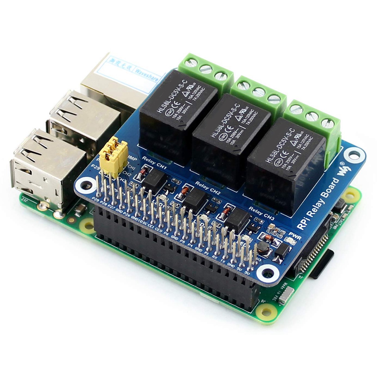 Pi Zero - Waveshare 5V 3 Kanallı Röle Modülü