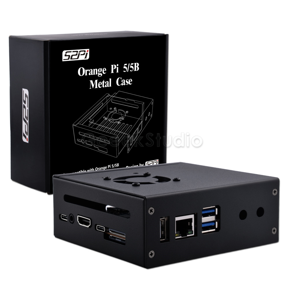 Pi 5 Case - Turuncu Pi 5/5B Metal koruyucu kılıf