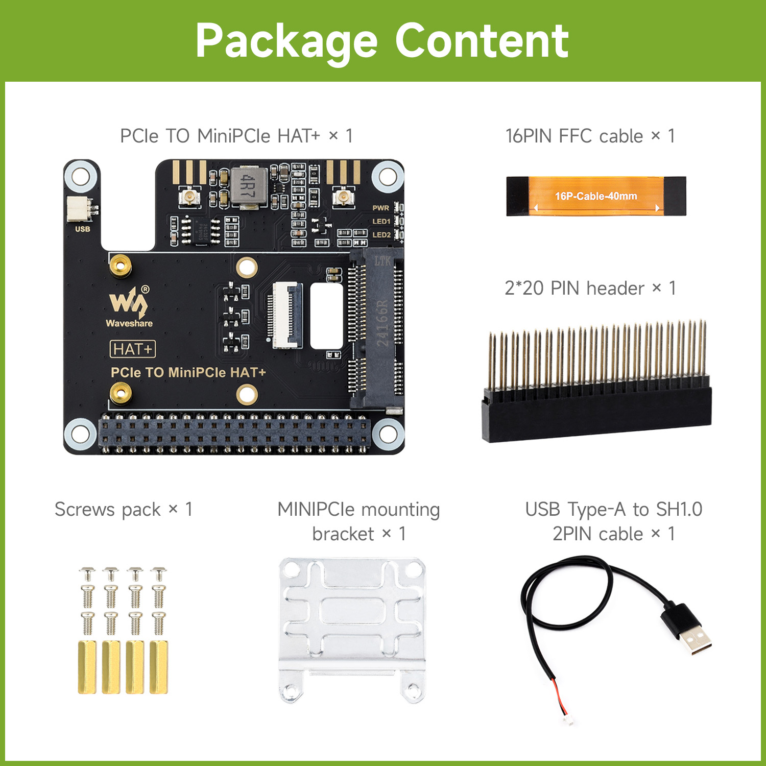 Raspberry Pi 5 - Raspberry Pi 5 için Waveshare PCIe