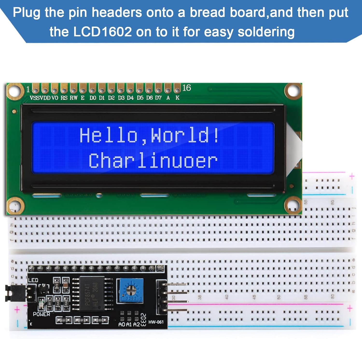 Pi Display - 1Set 1602 LCD 20*4 Mavi Ekran
