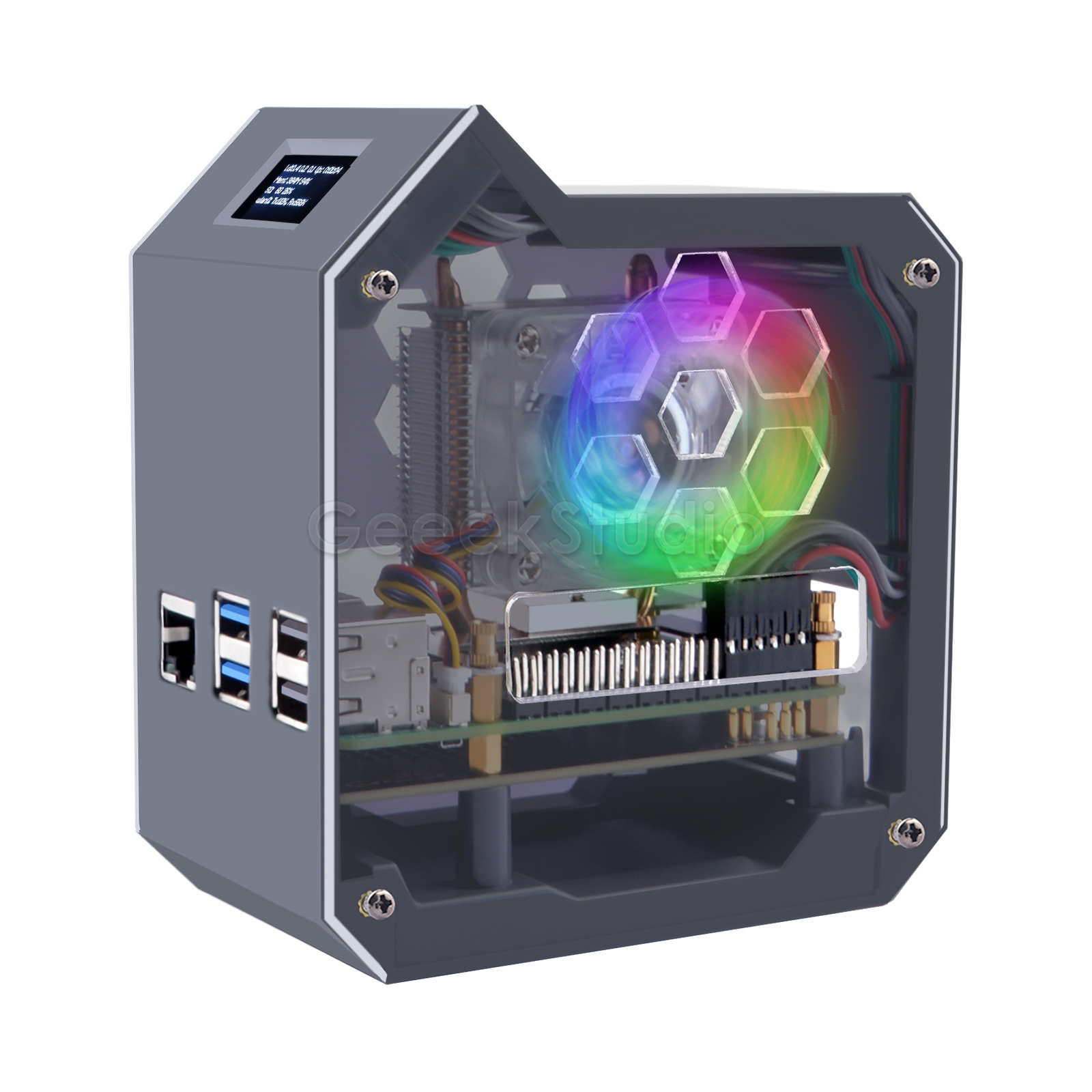 Pi 5 Case - Buz kulesi ile ahududu Pi 5