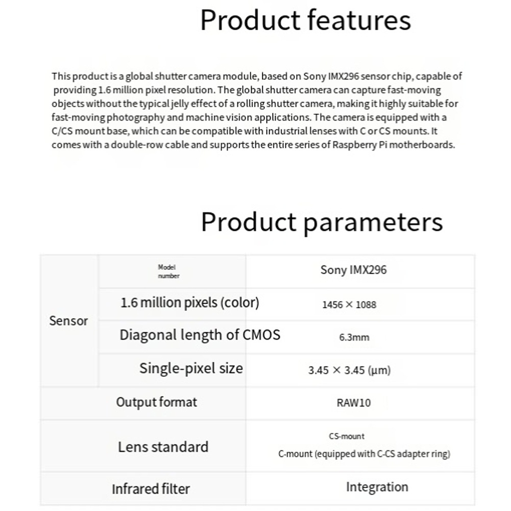 Raspberry Pi için M05K IMX296  - Raspberry Pi Global Shutter Camera Imx296 incelemesi ve fiyatı